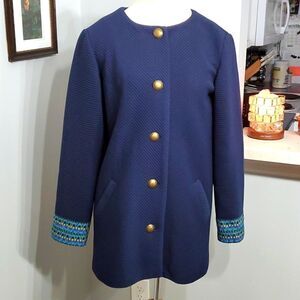 SUSAN GRAVER, women's jacket. Size 4. Button down. Contrast cuffs. Fall …